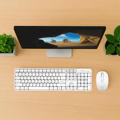 VolkanoX Garnet Bluetooth Wireless Keyboard and Mouse Combo - White