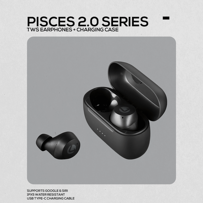 Volkano Pisces 2.0 Series TWS Earphones - Black