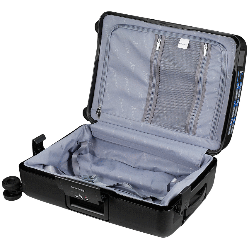 Travelwize Clipper PP 55cm 4-Wheel Spinner Luggage Black