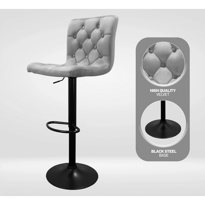 Bayer Large Barstool Grey with black base - Single