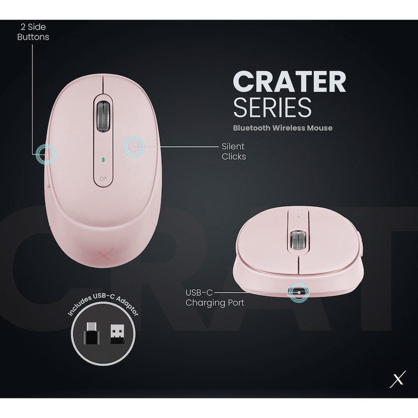 VolkanoX Crater Bluetooth Wireless Mouse - Rose