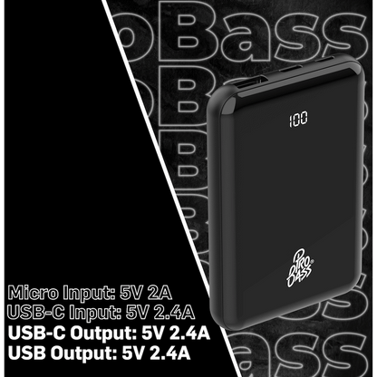 Pro Bass - ChargeMax 2 5000mAh power bank - Black