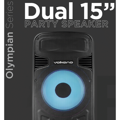Volkano Olympian Series Dual 15" Party Speaker - Black