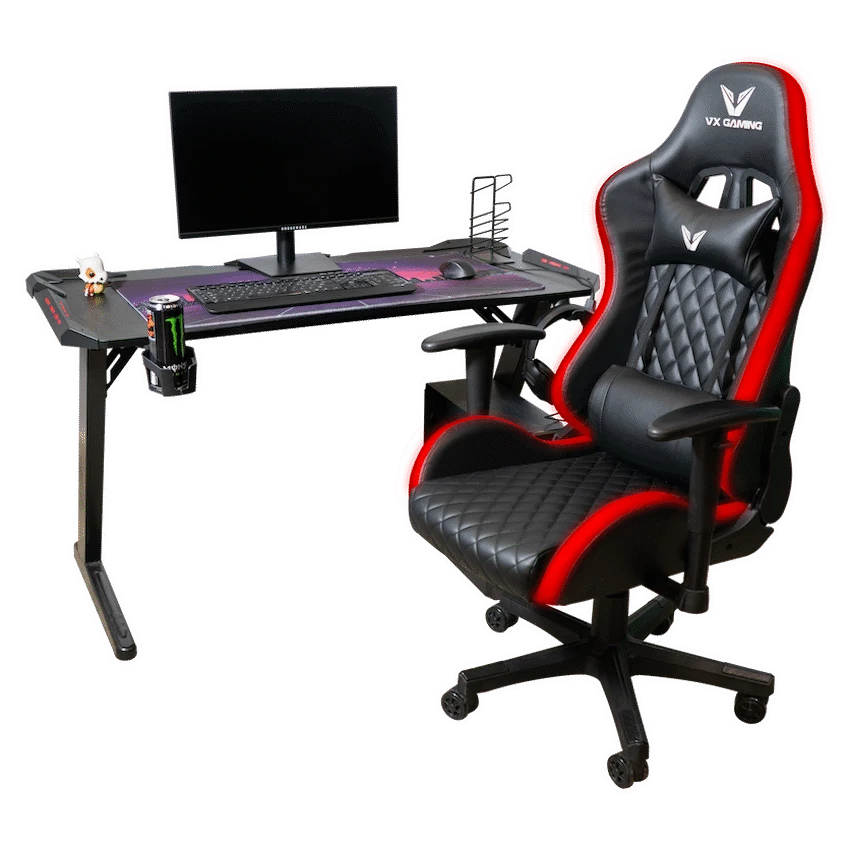 VX Gaming Lumas High-Back Gaming Chair with RGB Lights