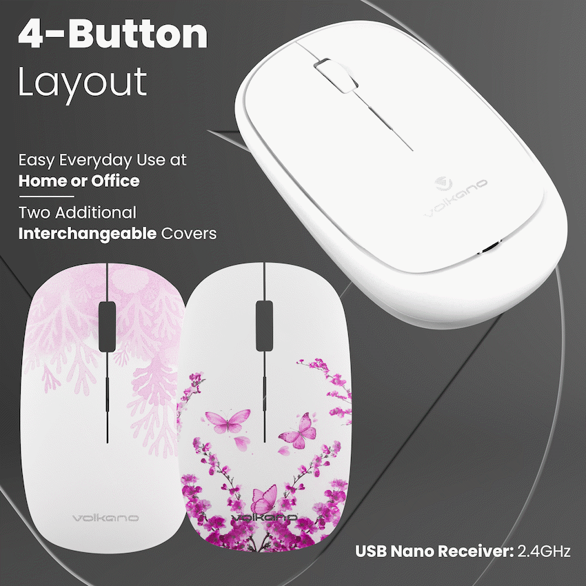Volkano Coral series Bluetooth Wireless Mouse - White