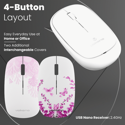Volkano Coral series Bluetooth Wireless Mouse - White