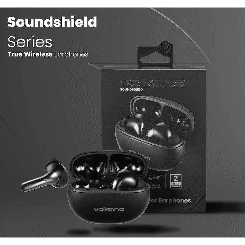 Volkano Soundshield TWS Earphones with ANC & ENC - Black