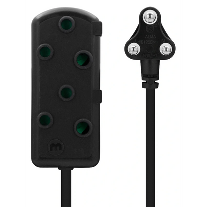 Ellies Side-by-Side Light-Duty Extension Lead - 3m - Black