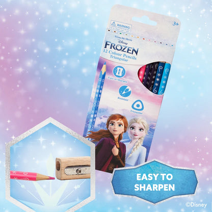 Frozen 12 Colour Pencils Triangular - Multi