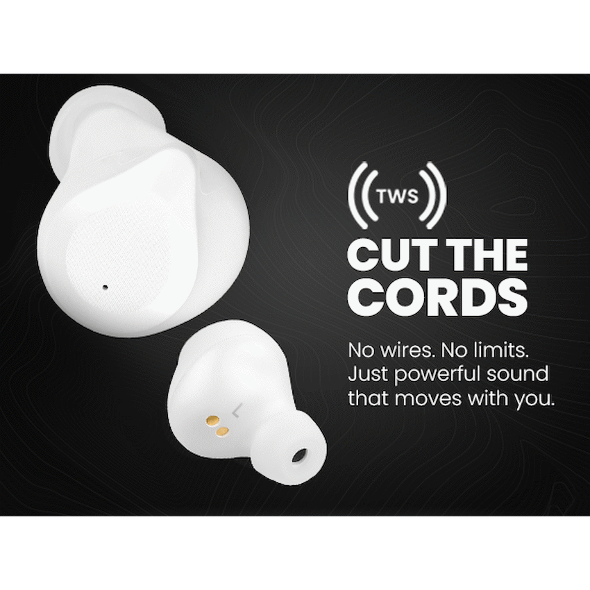 Volkano Scorpio Series True Wireless Earphones - White
