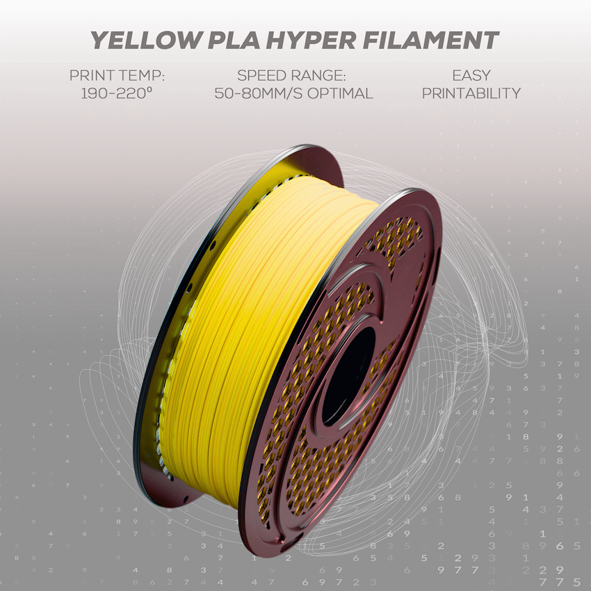 SA Filament PLA Hyper Filament 1kg - Yellow