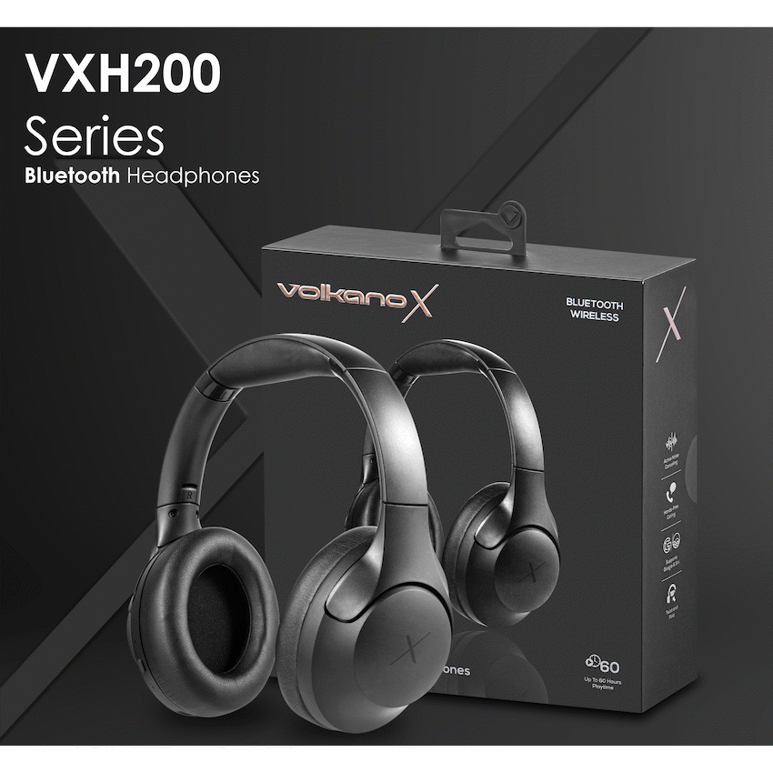 VolkanoX VXH200 Bluetooth Headphones with ANC - Black