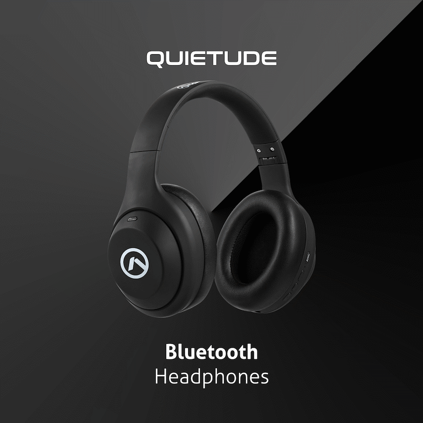 Amplify Quietude Bluetooth Headphones with Active Noise Cancelling - Black