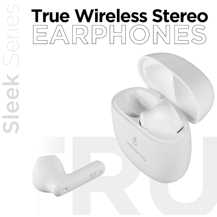 Volkano Sleek Series TWS Earphones - White