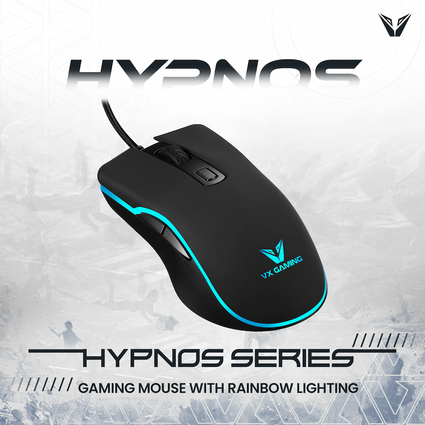VX Gaming Hypnos Series Gaming Mouse with Rainbow Lighting