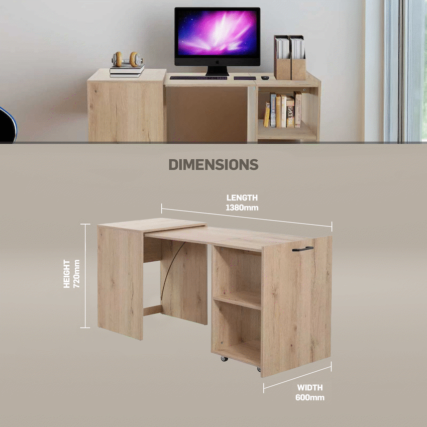 Everfurn Adaptive Desk - Brown