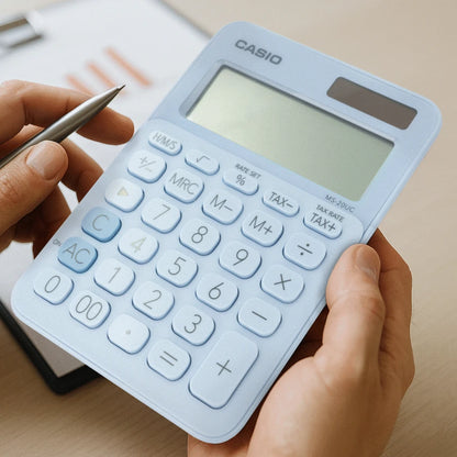 Casio MS-20UC - Desktop Calculator 12-Digit - Light Blue
