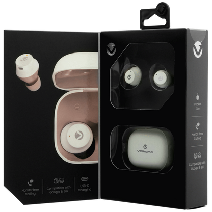 Volkano Taurus Series 2.0 True Wireless Earphones - White