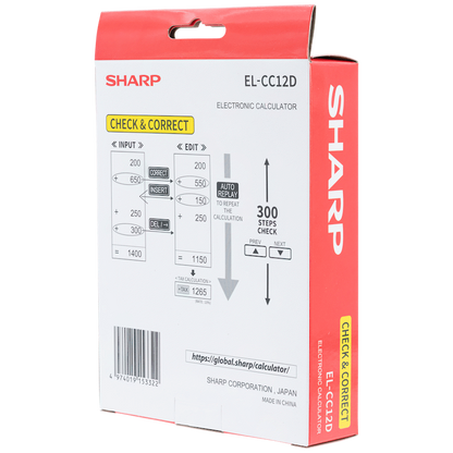 Sharp EL-CC12D Desk Calculator - CheckCorrect Tax