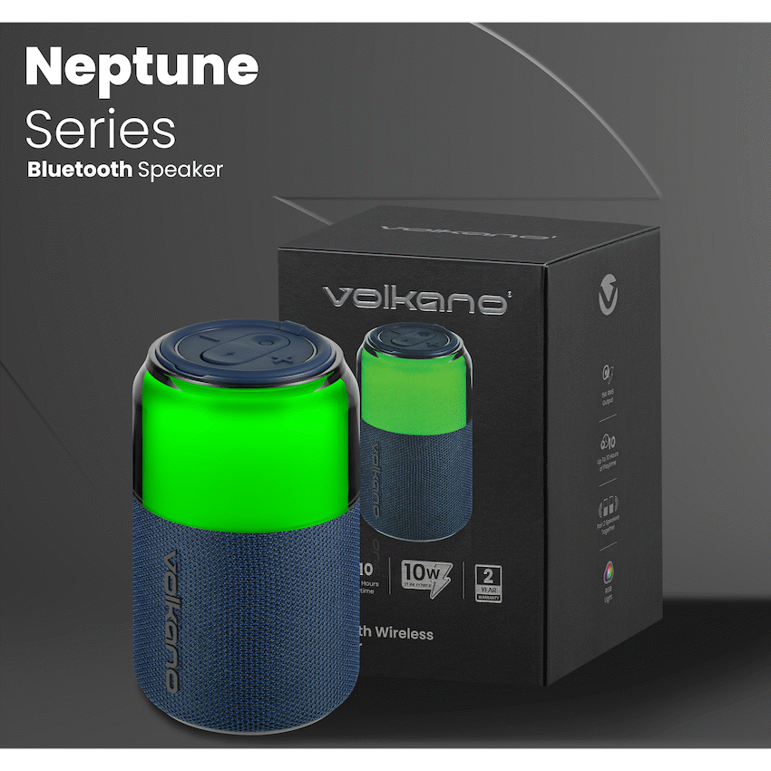 Volkano Neptune Bluetooth Wireless Speaker - Blue
