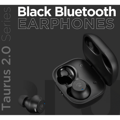 Volkano Taurus Series 2.0 True Wireless Earphones with Charging Case - Black