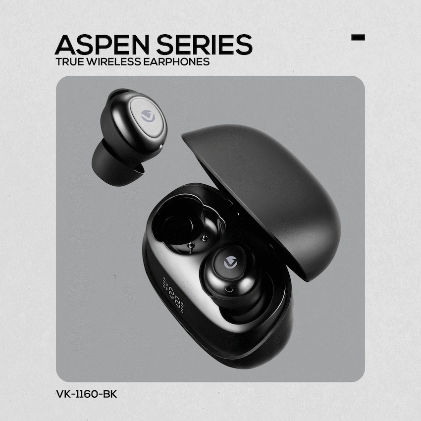 Volkano Aspen True Wireless Earphones - Black