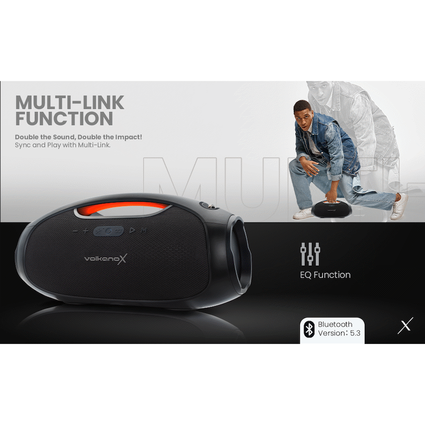 VolkanoX VXS400 Portable Bluetooth Speaker - Black