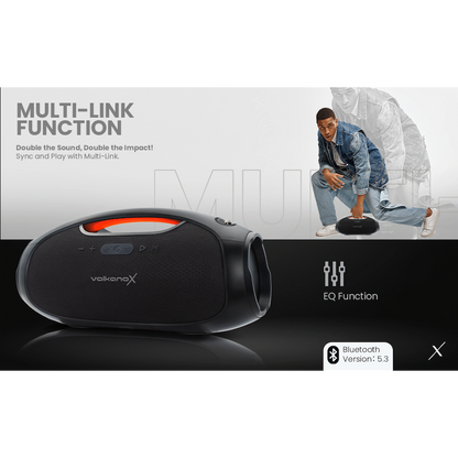 VolkanoX VXS400 Portable Bluetooth Speaker - Black