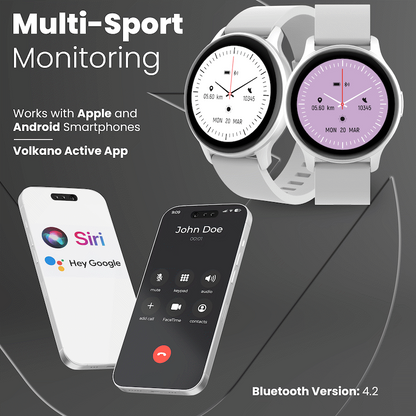 Volkano Active Tech Trend series Watch with heart rate monitor - Silver