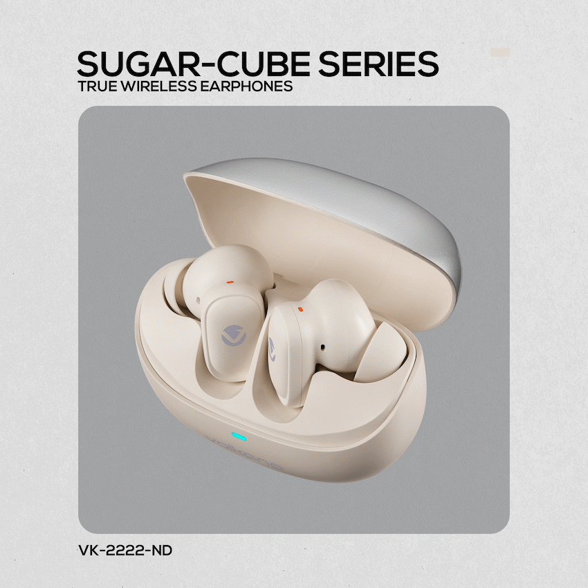 Volkano Sugar-Cube Active Noise-Cancelling True Wireless Earphones - Nude
