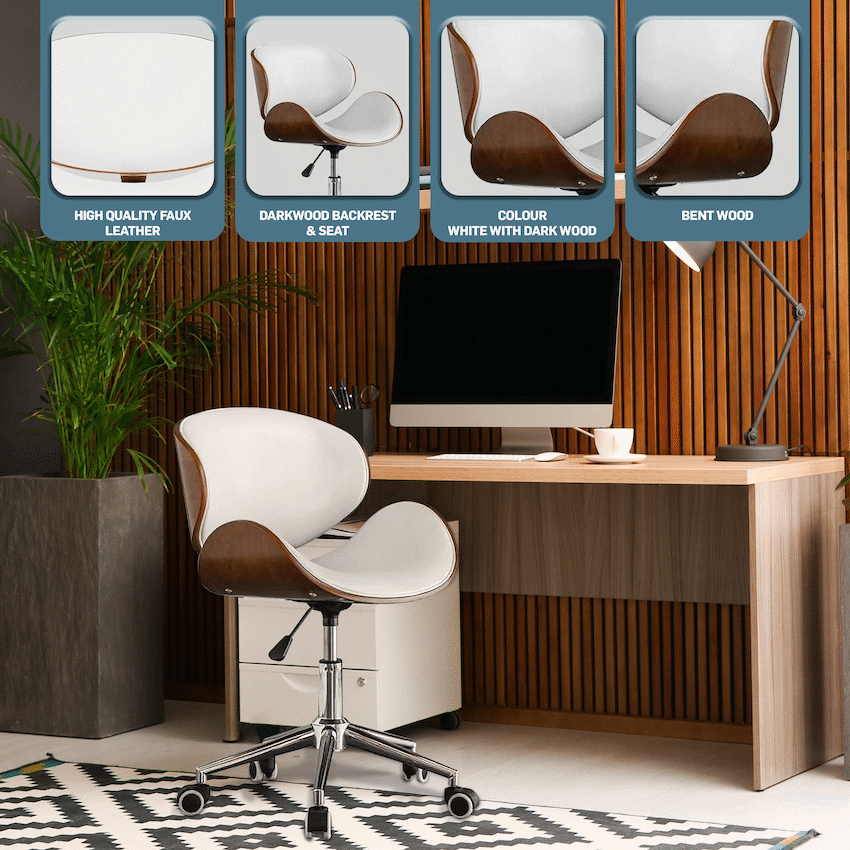 Amos Mid Back Office Chair - White