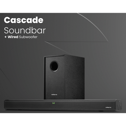 Volkano Cascade 50w Soundbar + Wired Subwoofer - Black
