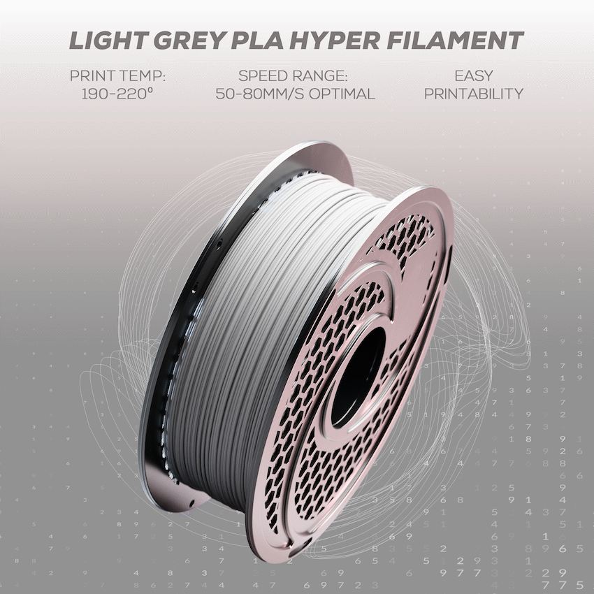 SA Filament PLA Hyper Filament 1kg - Light Grey