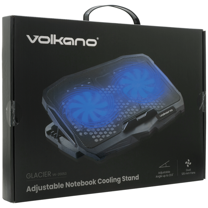 Volkano Glacier Series Upright Notebook Cooling Stand with Dual Fans