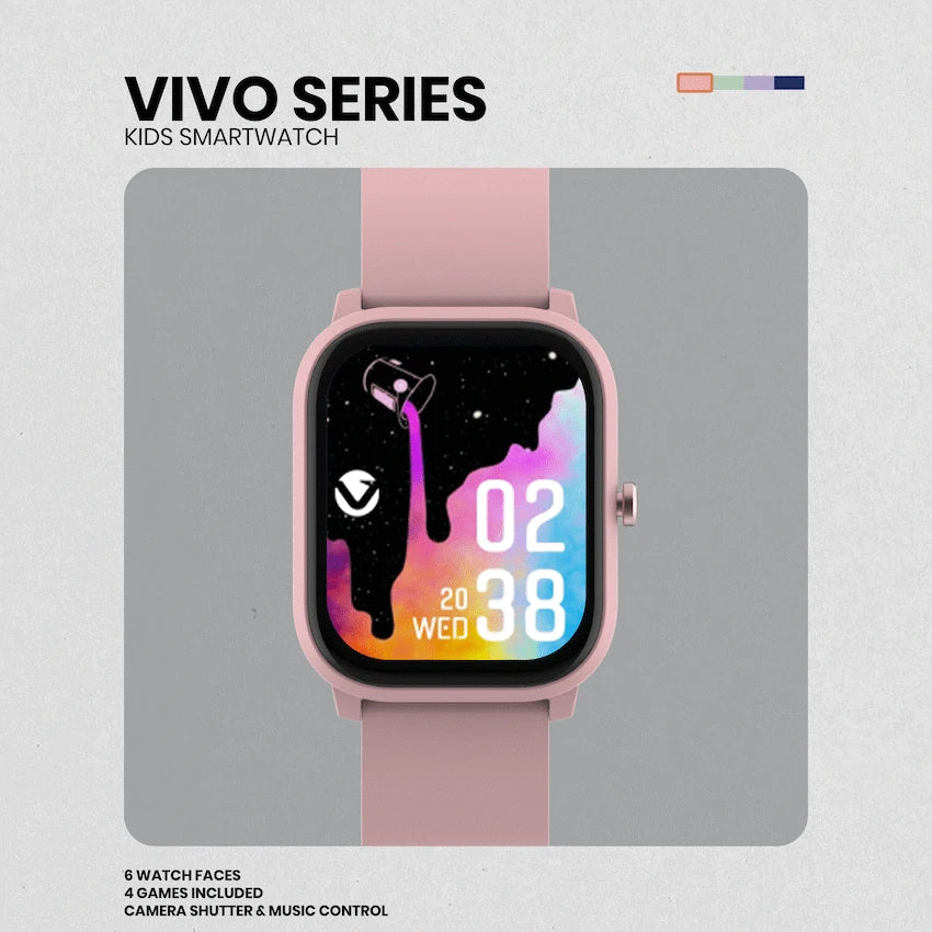 Volkano Vivo Series Kids Smart Watch - Pastel Pink