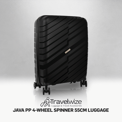 Travelwize Java PP 4-Wheel Spinner 55cm Luggage - Black