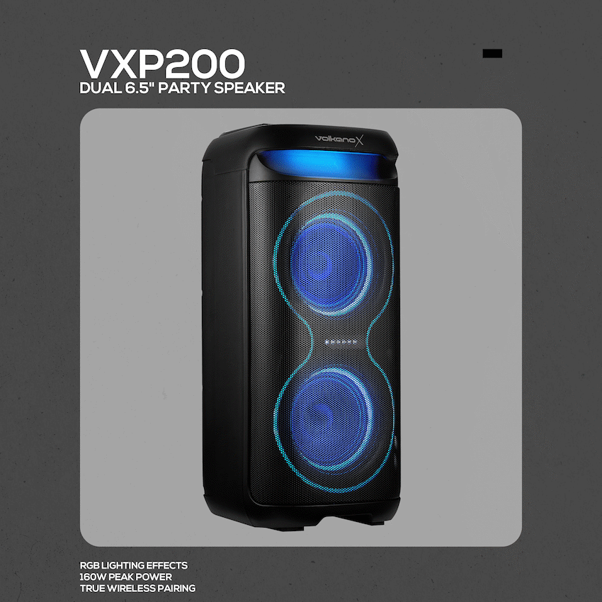 VolkanoX VXP200 Dual 6.5" Party Speaker  - Black