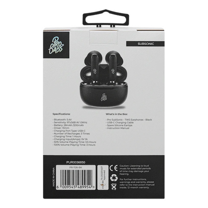 ProBass SubSonic TWS Earphone - Black