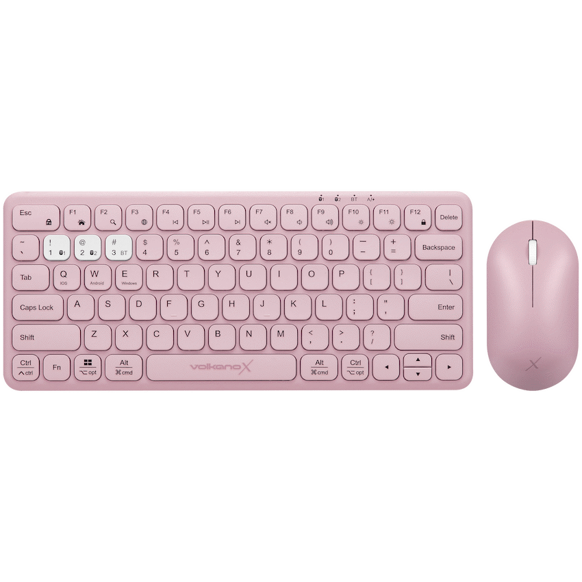 VolkanoX Blaze Bluetooth Wireless Keyboard and Mouse Combo - Rose