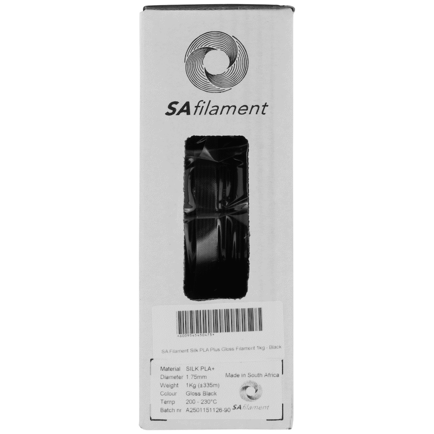 SA Filament Silk PLA Plus Gloss Filament 1kg - Black