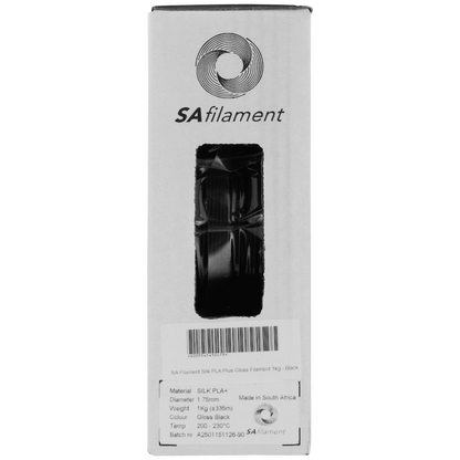 SA Filament Silk PLA Plus Gloss Filament 1kg - Black