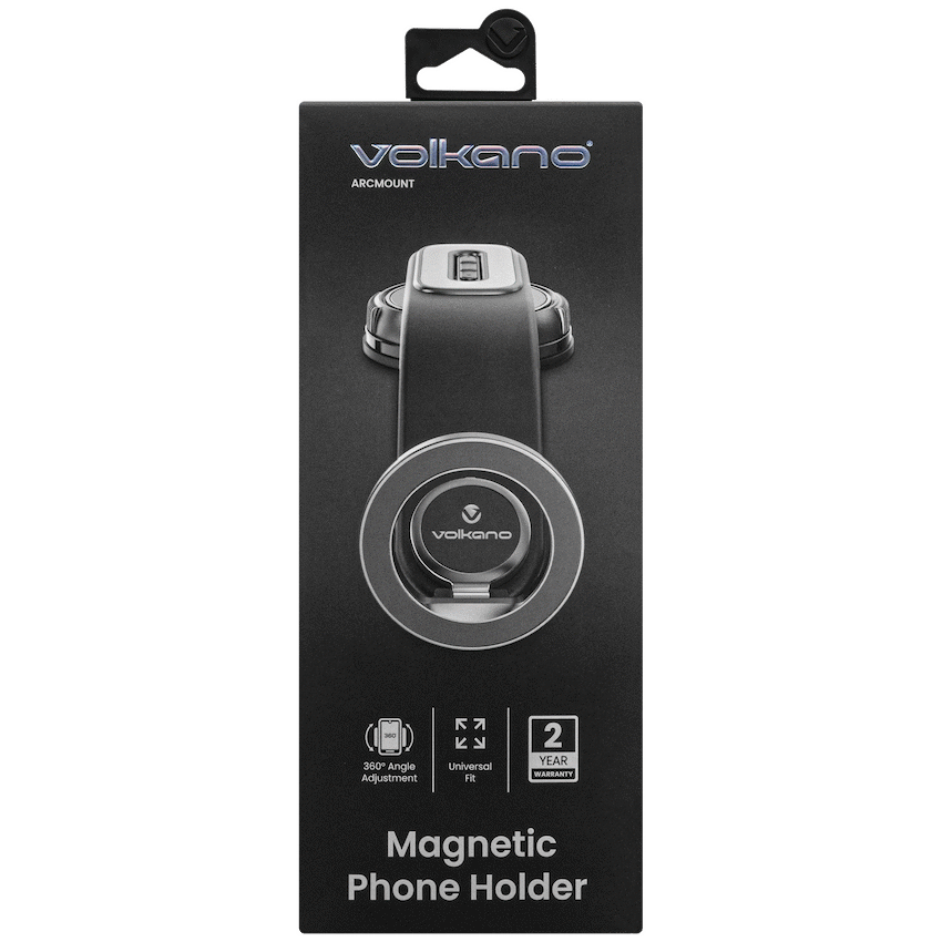 Volkano Arcmount Bendable Dash Mount Magnetic Phone Holder - Black