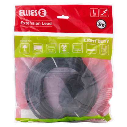 Ellies Back-to-Back Light-Duty Extension Lead - 3m