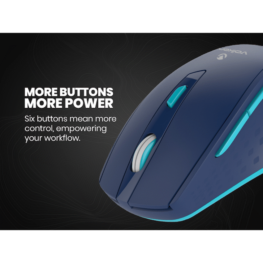 Volkano Chrome Series Wireless Mouse - Blue
