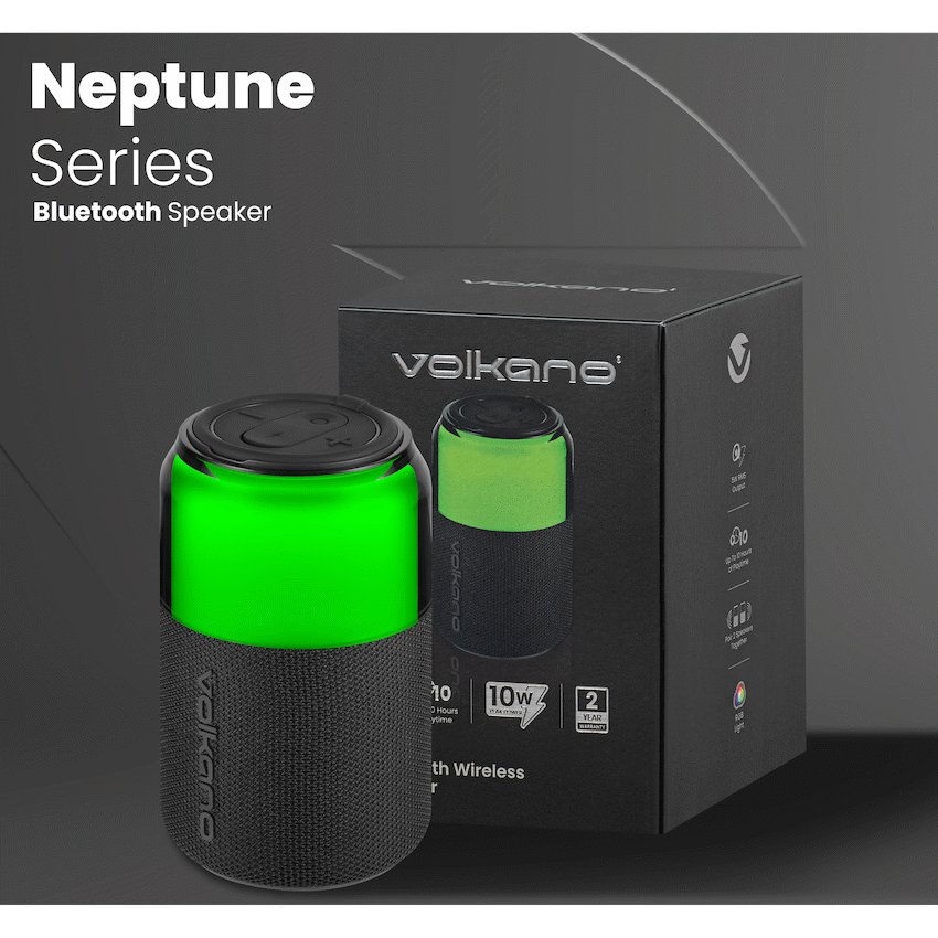 Volkano Neptune Bluetooth Wireless Speaker - Black
