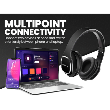 Volkano Phonic Series Bluetooth Full Size Headphones - Black