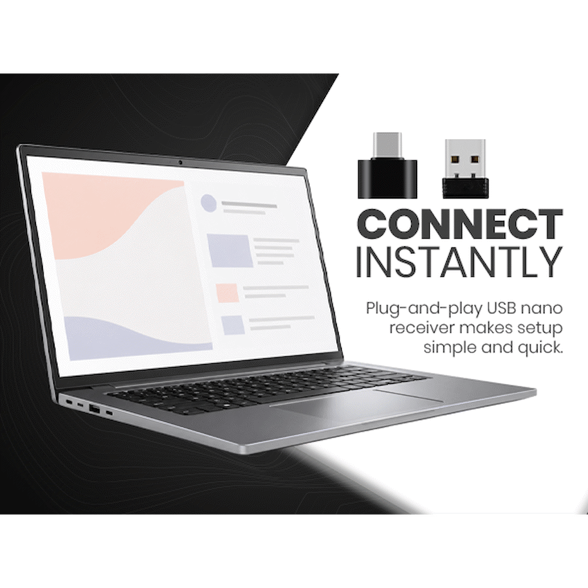 Volkano Chrome Series Wireless Mouse - Black