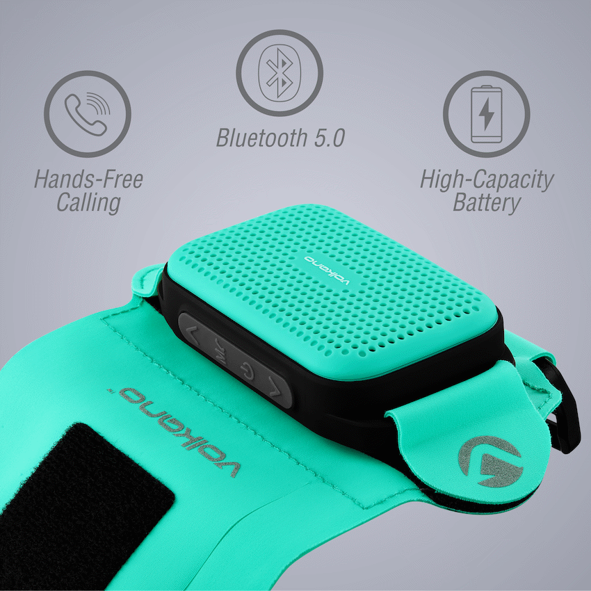 Volkano Pumped Series Wearable Speaker with Armband - Mint