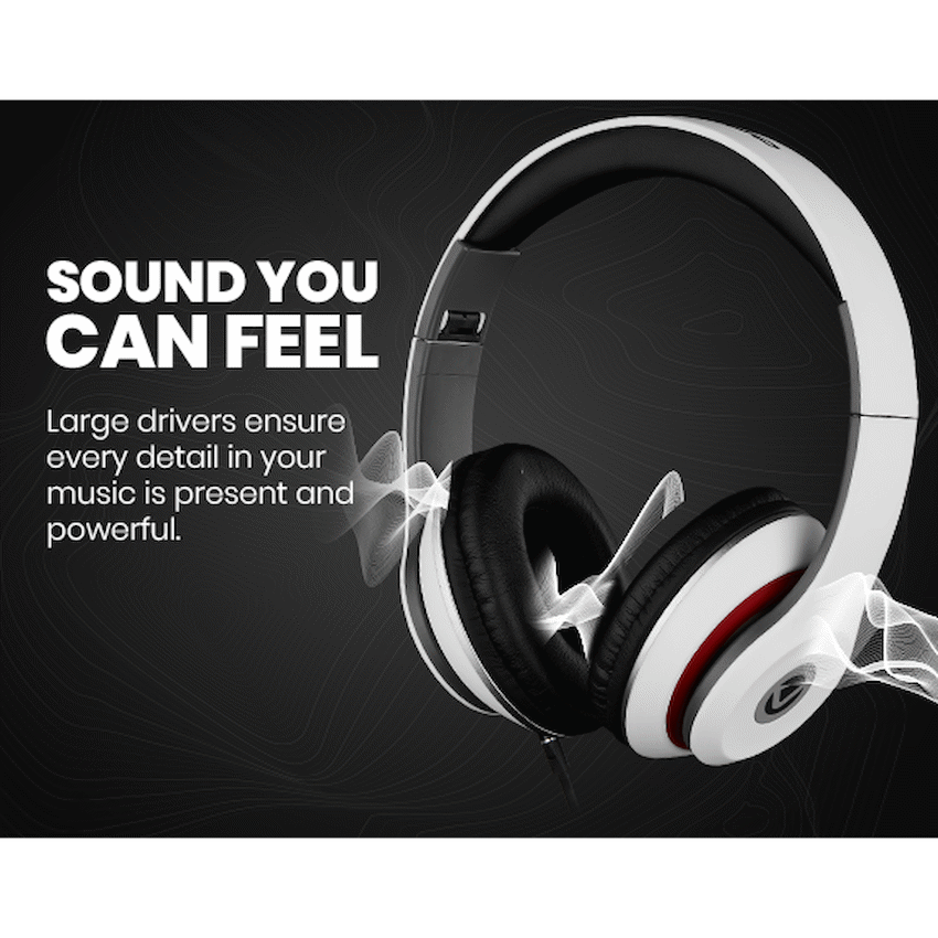 Volkano Falcon Series Headphones with Microphone - White