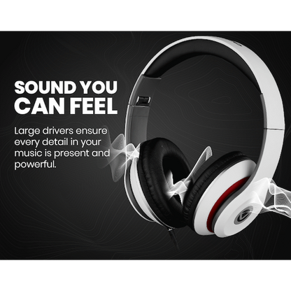 Volkano Falcon Series Headphones with Microphone - White